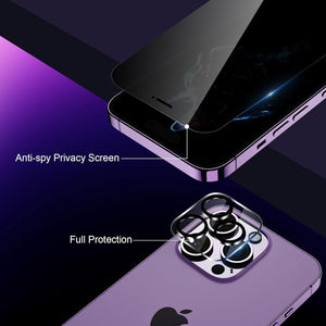 Apple iPhone 16 16 Pro Plus Pro Max Screen Protector Privacy Anti-Spy + Camera