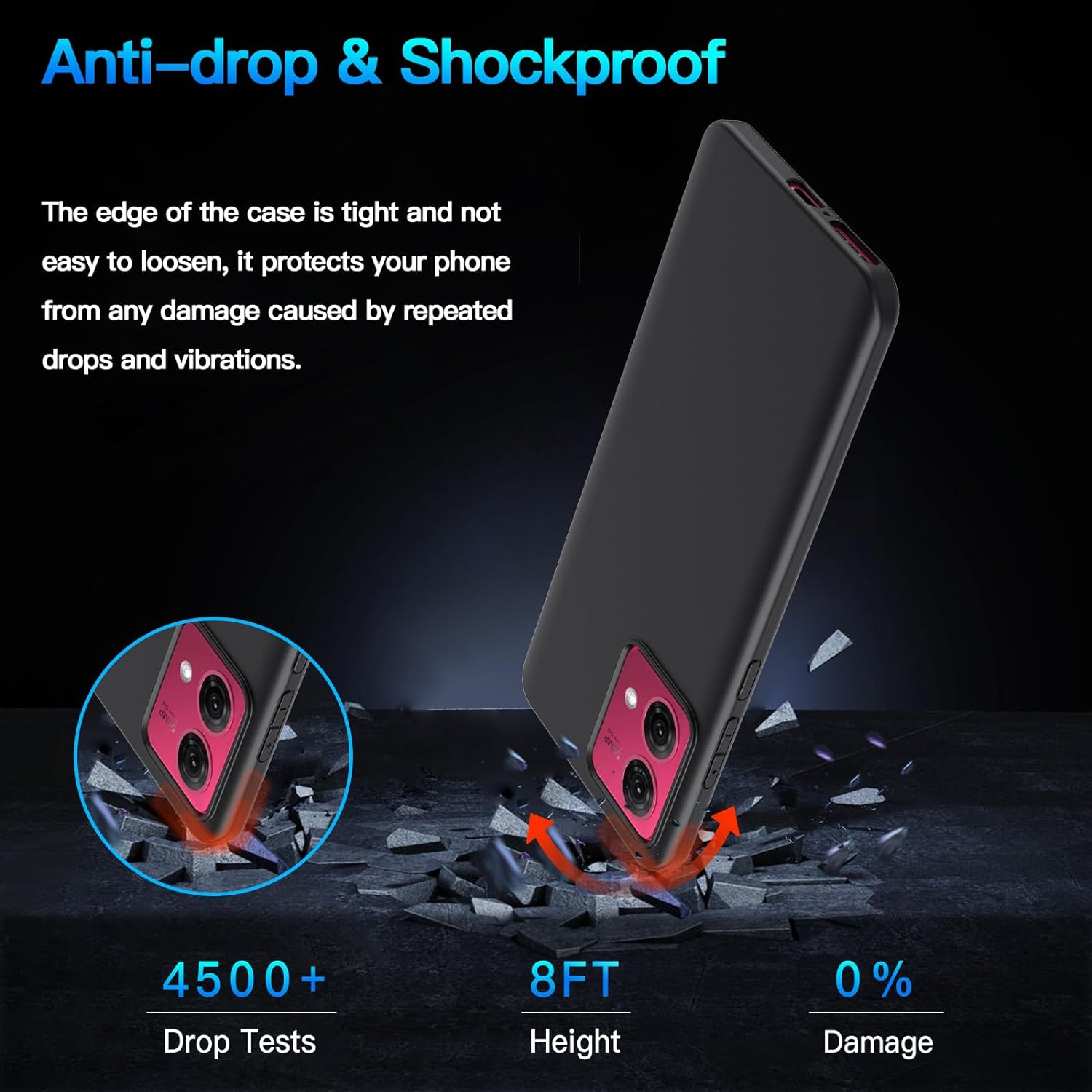 For Motorola Moto G84 5G Case, Slim Silicone Gel Phone Cover Matte Black