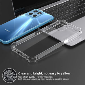 Honor X8 4G / 5G Case, Slim Silicone Clear Gel Cover  Glass Screen Protector