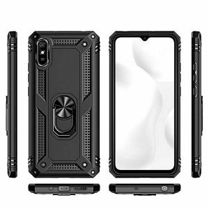 Xiaomi Redmi 9A Case Kickstand Cover & Glass Screen Protector