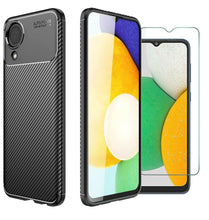 Samsung Galaxy A03 Core Case Carbon Slim Cover & Glass Screen Protector