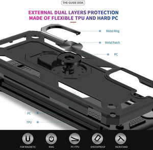 Samsung Galaxy S22+ 5G Case Kickstand Cover & Glass Screen Protector Ring