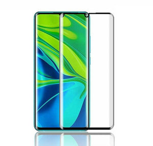 Xiaomi Mi Note 10 Case Carbon Gel Cover & Full Glass Screen Protector