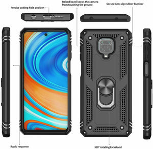 Xiaomi Redmi Note 9 Pro Max Case Kickstand Cover & Glass Screen Protector