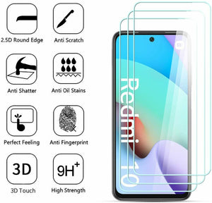 Xiaomi Redmi 10 Prime Case Carbon Fibre Cover & Glass Screen Protector