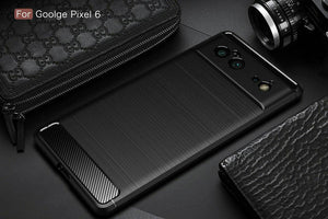 Google Pixel 6 Pro Case Carbon Fibre Cover & Glass Screen Protector