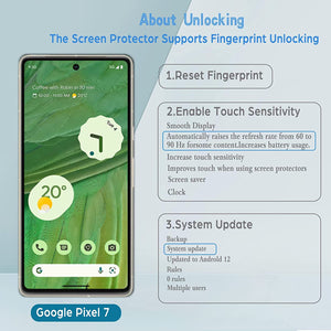 Google Pixel 7 Tempered Glass Screen Protector Case Friendly