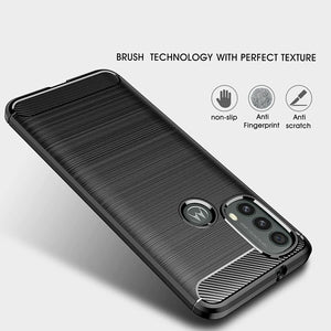 Motorola Moto E30 Case Carbon Gel Cover Ultra Slim Shockproof