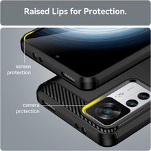 Xiaomi 12T Pro Case Carbon Fibre Cover & Glass Screen Protector
