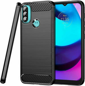 Motorola Moto E30 Case Carbon Gel Cover Ultra Slim Shockproof