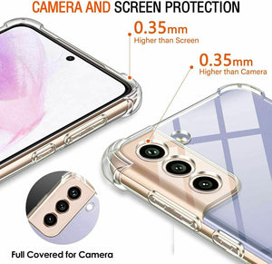 Samsung Galaxy S22+ 5G Case Clear Shockproof Cover & Glass Screen Protector