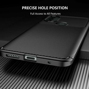 Motorola Moto E20 Case Carbon Gel Cover Ultra Slim Shockproof