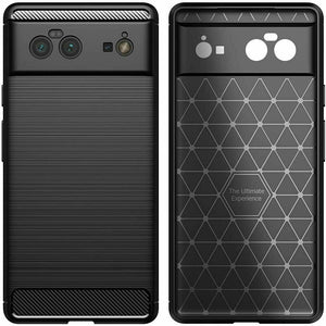 Google Pixel 6 Pro Case Carbon Fibre Cover & Glass Screen Protector