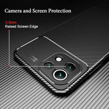 Xiaomi 11 Lite 5G NE Case Carbon Slim Cover & Glass Screen Protector