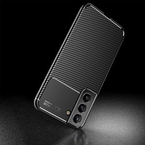 Samsung Galaxy S22 5G Case Carbon Slim Cover & Glass Screen Protector