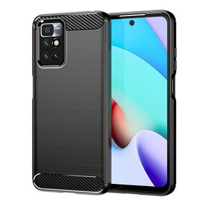 Xiaomi Redmi Note 11 4G Case Carbon Fibre Cover & Glass Screen Protector