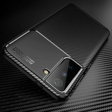 Samsung Galaxy S21 Case Carbon Slim Cover & Glass Screen Protector