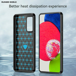 Samsung Galaxy A53 5G Case Carbon Fibre Cover & 2X Glass Screen Protector