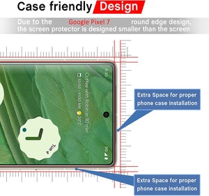 Google Pixel 7 Tempered Glass Screen Protector Case Friendly