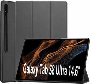 Samsung Galaxy Tab S8 Ultra Case Premium Smart Book Stand Cover X900/X906