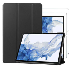 Samsung Galaxy Tab S8+ Smart Case Stand Cover & Glass Screen Protector