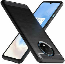 OnePlus 7T Case Carbon Fibre Cover & Glass Screen Protector