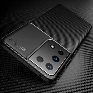 Samsung Galaxy S21 Ultra 5G Case Carbon Gel Cover Ultra Slim Shockproof