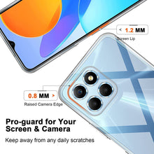 Honor X8 4G / 5G Case, Slim Silicone Clear Gel Cover  Glass Screen Protector