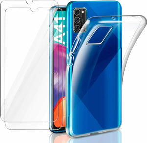 Samsung Galaxy A41 Case Clear Slim Gel Cover &2 Pack Glass Screen Protector