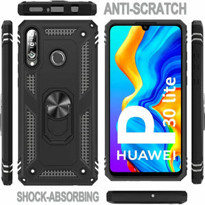 Huawei P30 lite Case Kickstand Cover & Glass Screen Protector