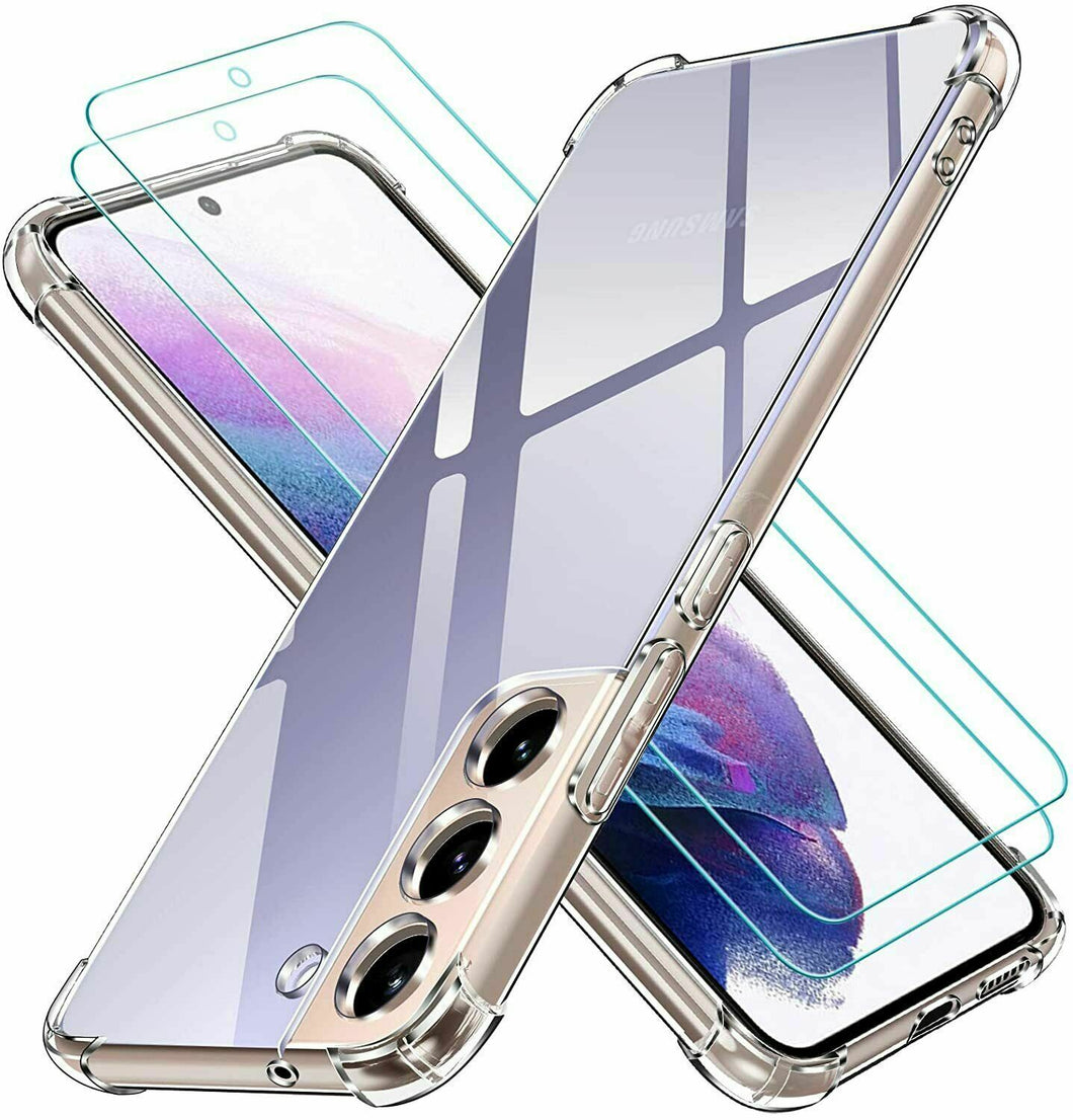 Samsung Galaxy S22+ 5G Case Clear Shockproof Cover & Glass Screen Protector