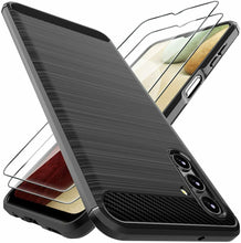 Samsung Galaxy A13 5G Case Carbon Fibre Cover & 2 X Glass Screen Protector