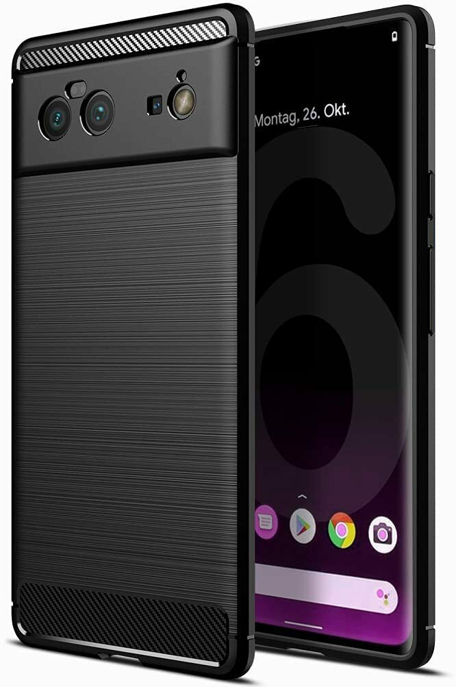 Google Pixel 6 Pro Case Carbon Gel Cover Ultra Slim Shockproof