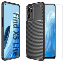 Oppo Find X5 Lite Case Carbon Slim Cover & Glass Screen Protector