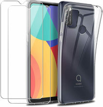 alcatel 3L (2021) Case Clear Cover & Glass Screen Protector