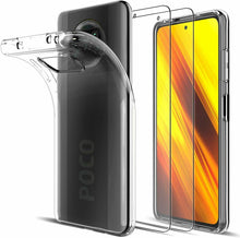 Xiaomi Poco X3 Case Clear Slim Gel Cover & Glass Screen Protector