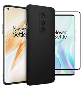 OnePlus 8 / 5G Case Slim Gel Cover & Full Glass Screen Protector