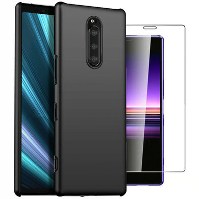 Sony Xperia 1 Case Slim Hard Back Cover & Glass Screen Protector