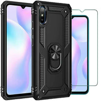 Xiaomi Redmi 9A Case Kickstand Cover & Glass Screen Protector