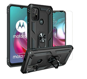 Motorola Moto G20 Case Kickstand Cover & Glass Screen Protector