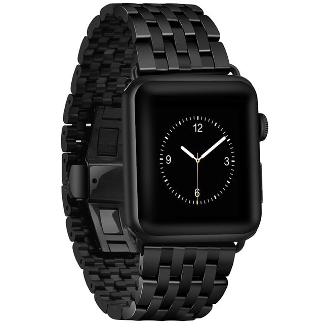 Stainless steel black hot sale apple watch 4