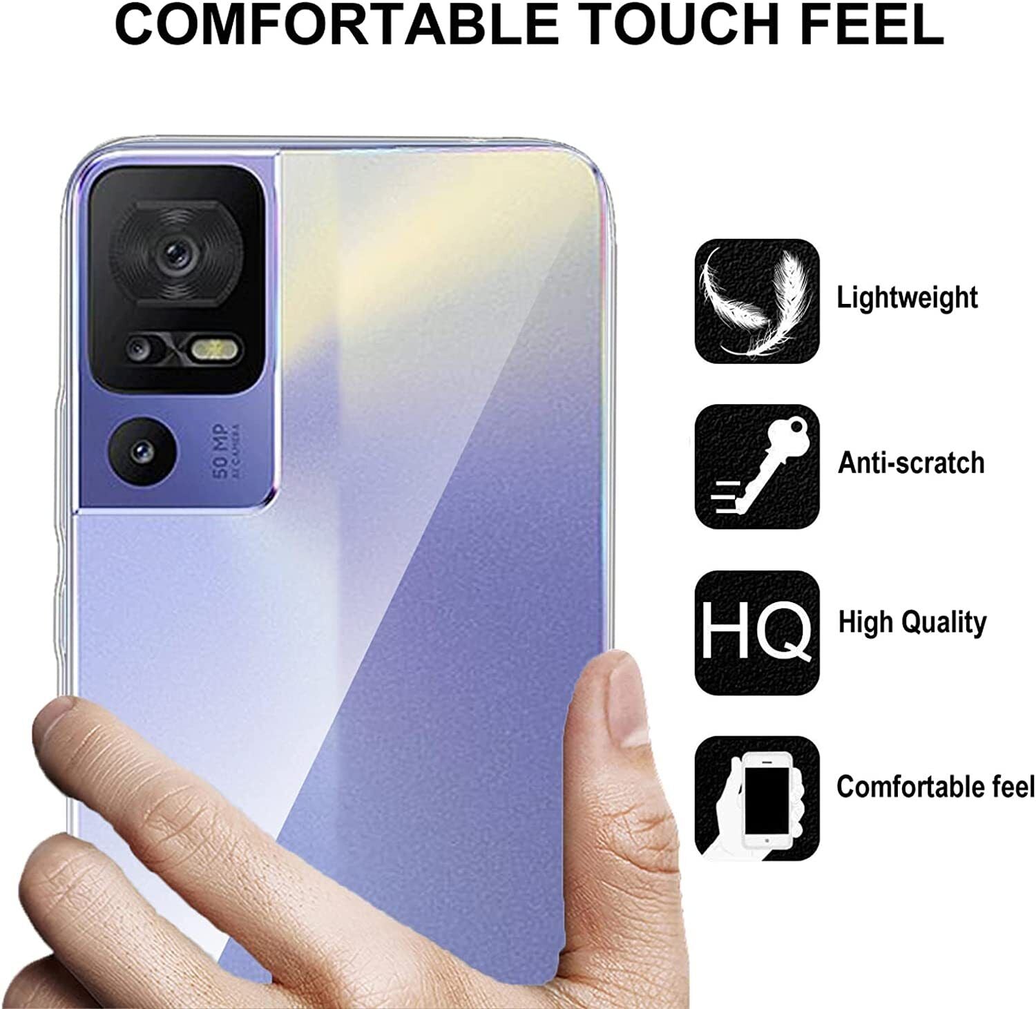 For TCL 40 SE Case Silicone Gel Phone Cover & Glass Screen
