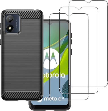 Motorola Moto E13 Case And Glass Screen Protector